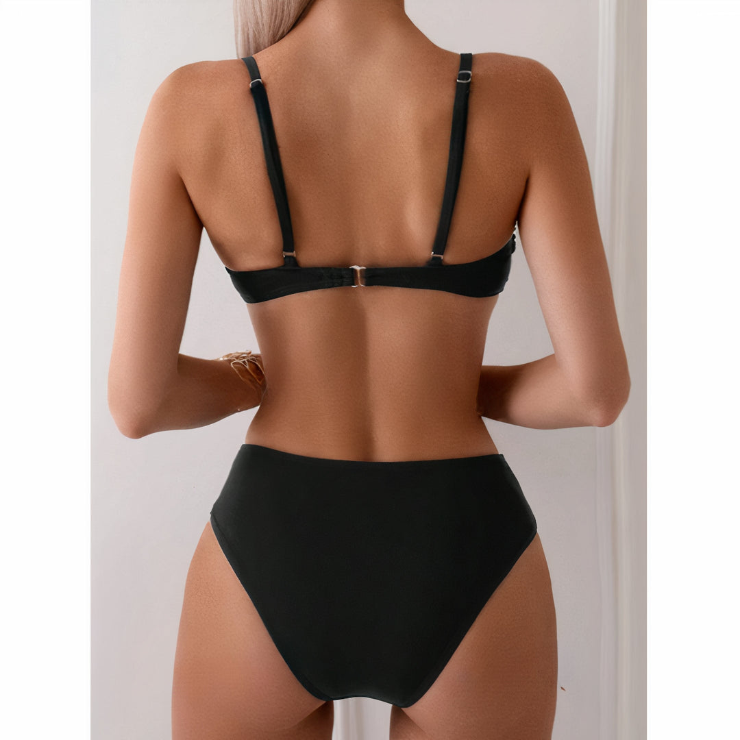 Evadne - High Waisted Push Up Two-piece Bikinis Set