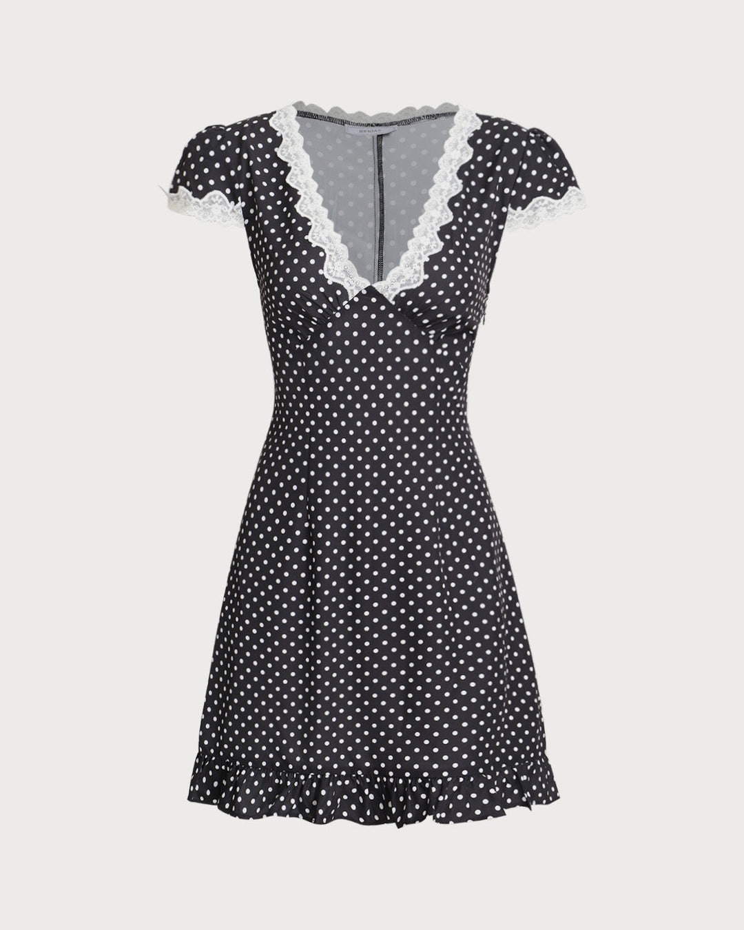 Black Polka Dot V-Neck Mini Dress