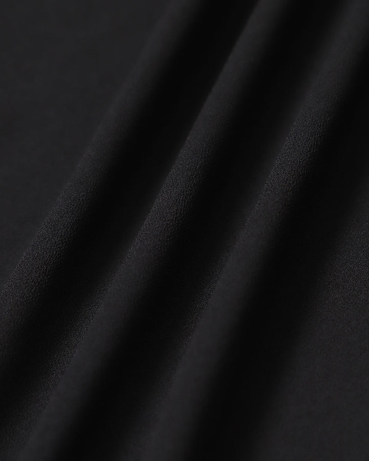 Black V Neck Chiffon Mini Dress