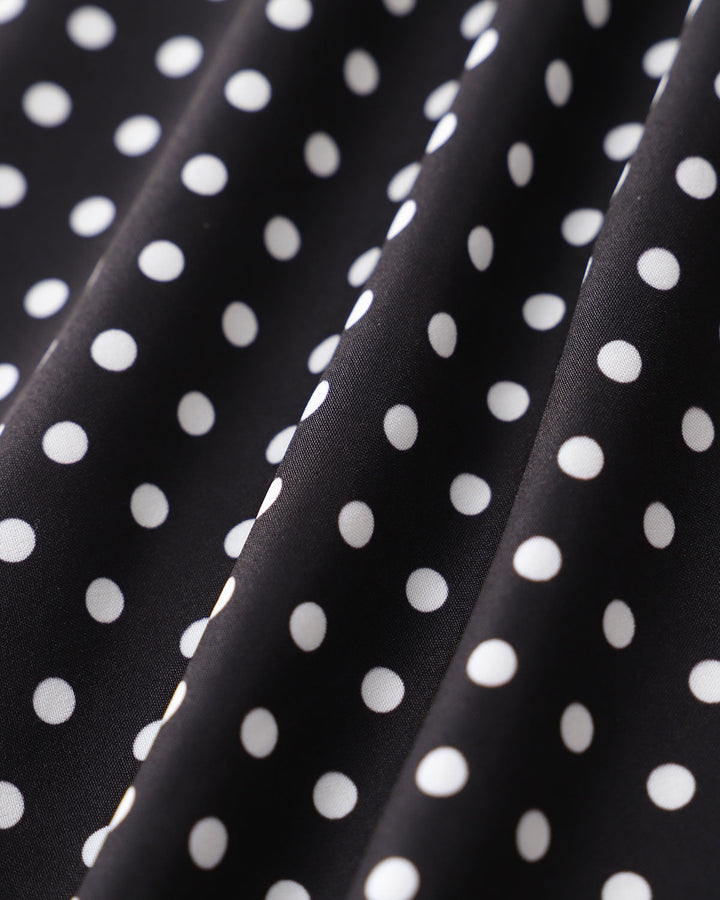 Black Polka Dot V-Neck Mini Dress
