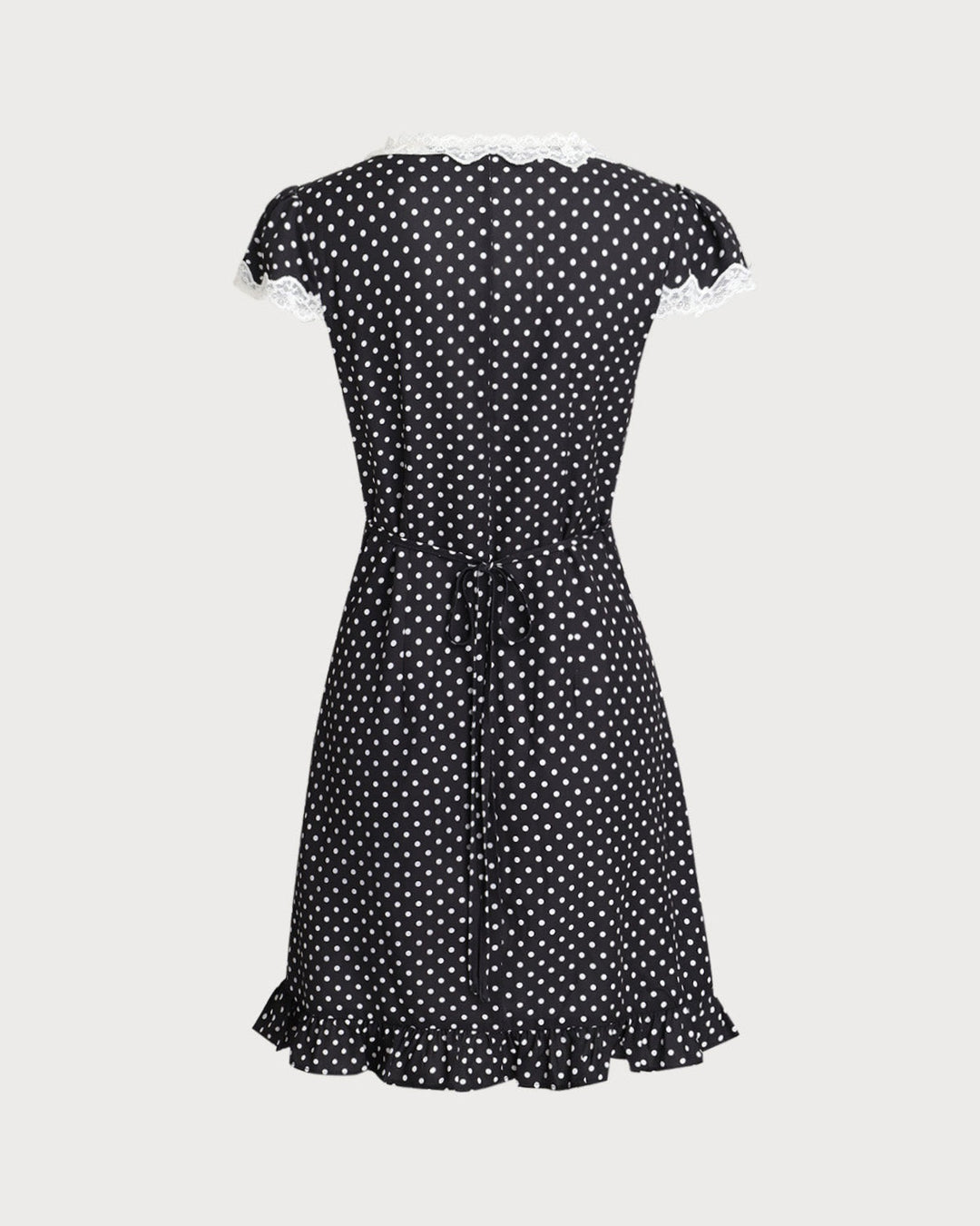 Black Polka Dot V-Neck Mini Dress